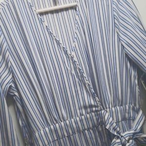 Women's blue/white striped dress, Size M. New with tags.